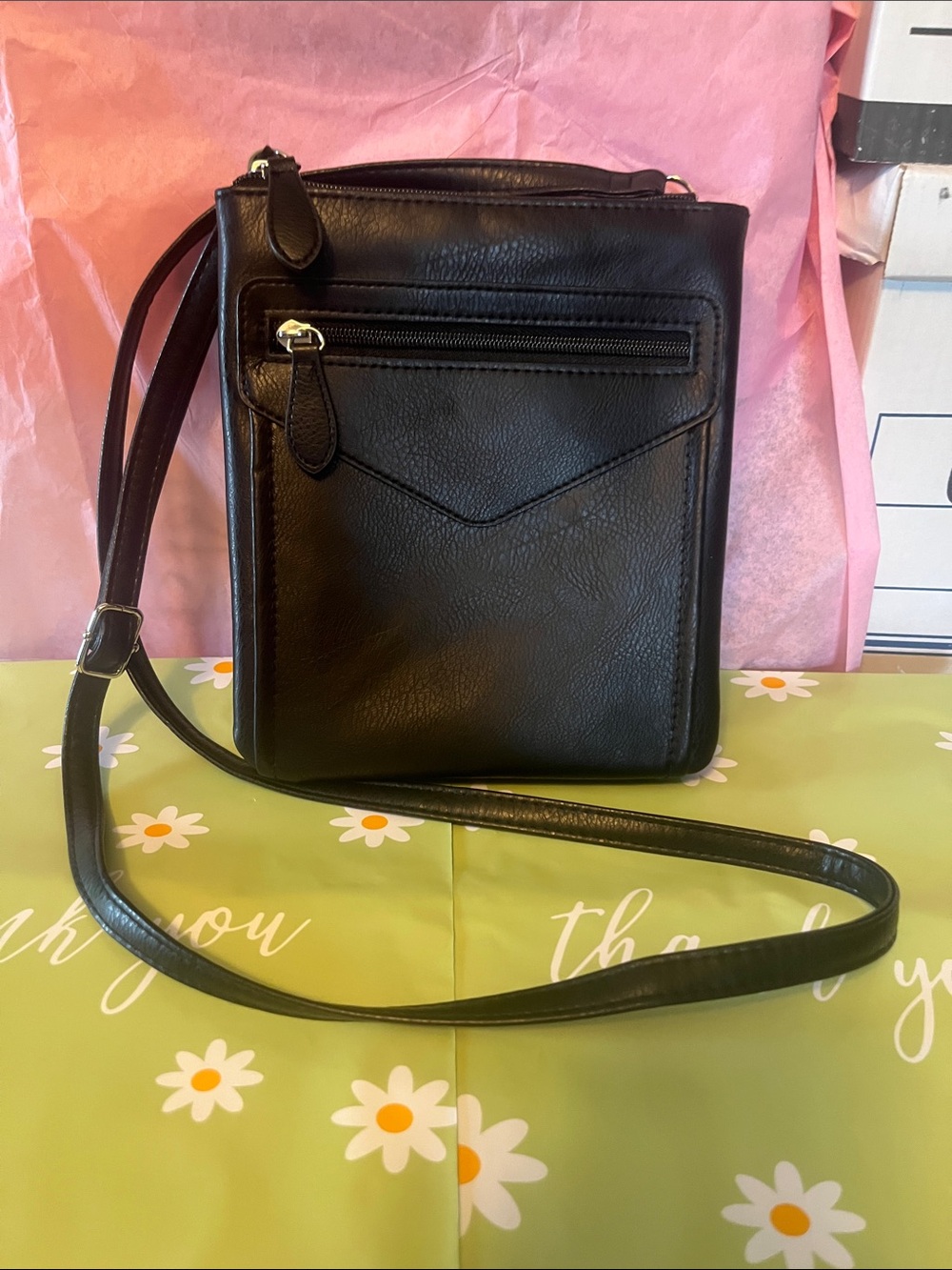 jcpenney Black Leather Crossbody Travel Bag